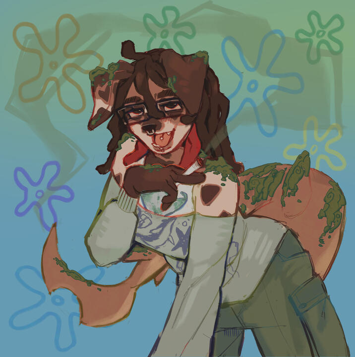 colored halfbody sketch